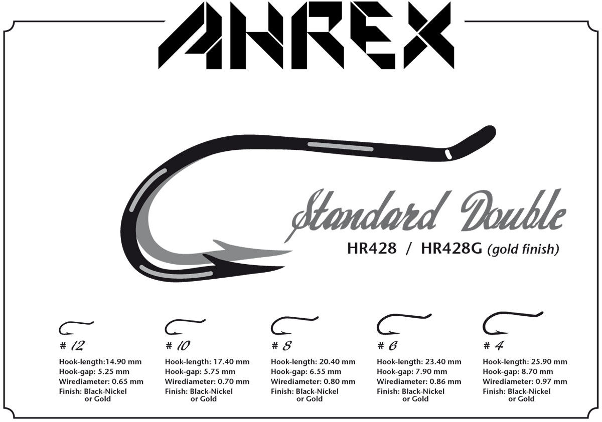 Ahrex Hr428 Gold Double #10 Fly Tying Hooks Gold Short Shanked Double